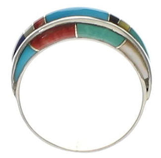 Multicolor And Silver Southwest Ring Size 6-1/4 EX41789